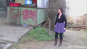 German Mature Woman Experiences Rustic Sex Outdoors