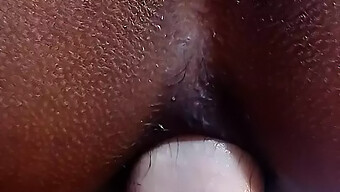 Close-Up Of A Tattooed Black Teen'S Tight Ass And Wet Pussy