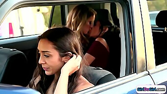 Driver Observes Gianna Dior And Lilly Hall Kissing In The Backseat