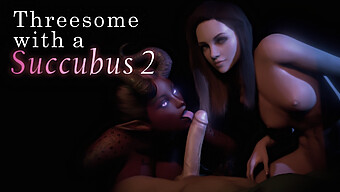 Succubus Hoạt Hình 3d Thích Thú Với Tình Dục Miệng Và Thâm Nhập Với Một Cặp Đôi