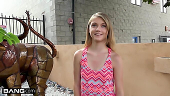 Young Blonde Girl Hannah Hays Engages In Infidelity With Another Man In A Public Setting.