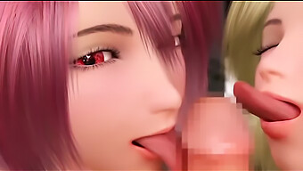 Japanese 3d Animated Threesome With Busty Cartoon Babes