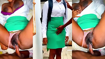 El Novio De La Estudiante Africana La Sorprende Con Un Encuentro Caliente En Uniforme