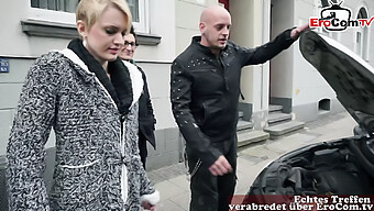 German Amateur Gets Picked Up For A Crazy Public Threesome