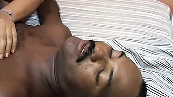 Ebony Woman Enticing With Oral And Hand Skills