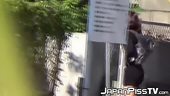 Teenage Japanese Girls Engage In Covert Urination Across Various Public Locations