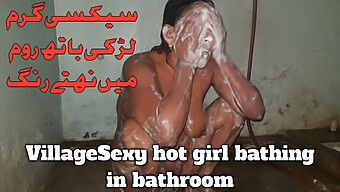 18-Year-Old Pakistani Girl With Natural Breasts Takes Sensual Bath In Bathroom