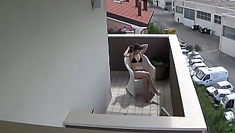 Italian Teen Caught Pleasuring Herself On Balcony