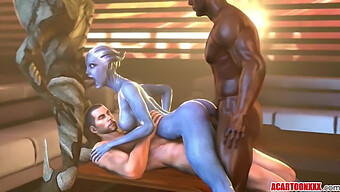 Massive Breasts And Buttocks Of Liara T'Soni Being Vigorously Penetrated