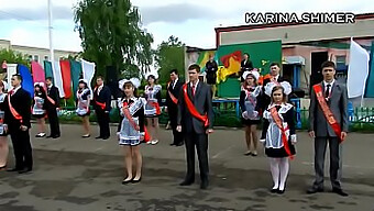 Russian Teen Dancer'S Upskirt Performance In School