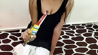 First Time Indian School Girl Experiences Chocolate And Blowjob With Uncle In Homemade Video