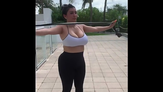 Fitness Enthusiast With Voluptuous Curves And Ample Bosom In Workout Routine